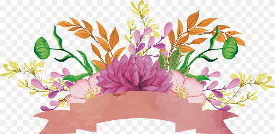 Floral Design Ribbon Watercolor Painting Watercolor Painting, Art, Floral Design, Flower, Flower Arrangement Png