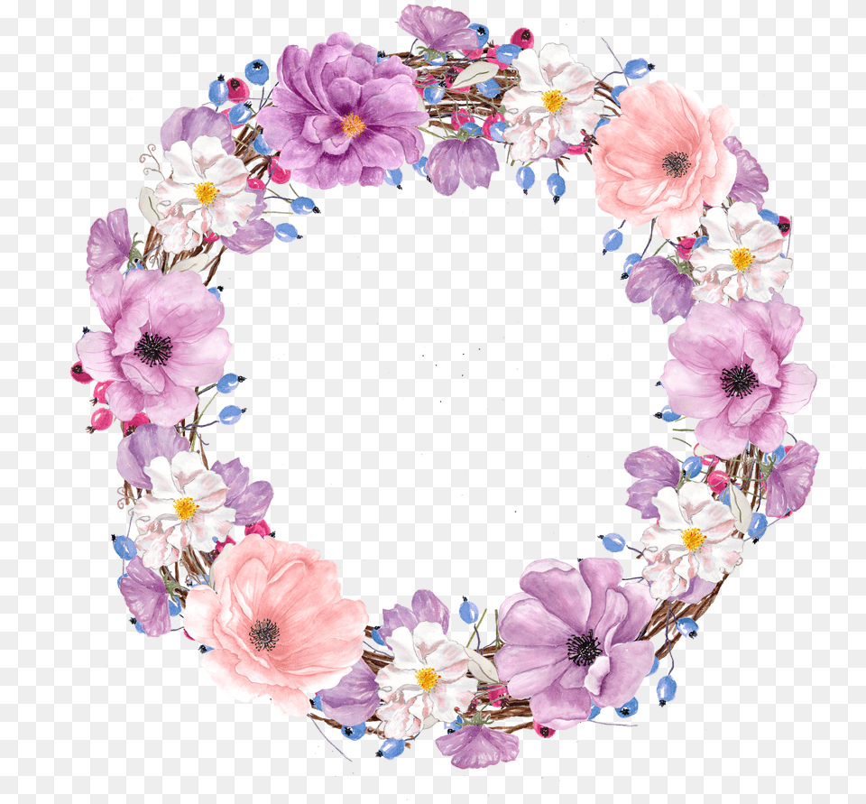 Floral Design Watercolor Painting Flower Clip Art Purple Watercolor Purple Floral Wreath Free Png Download