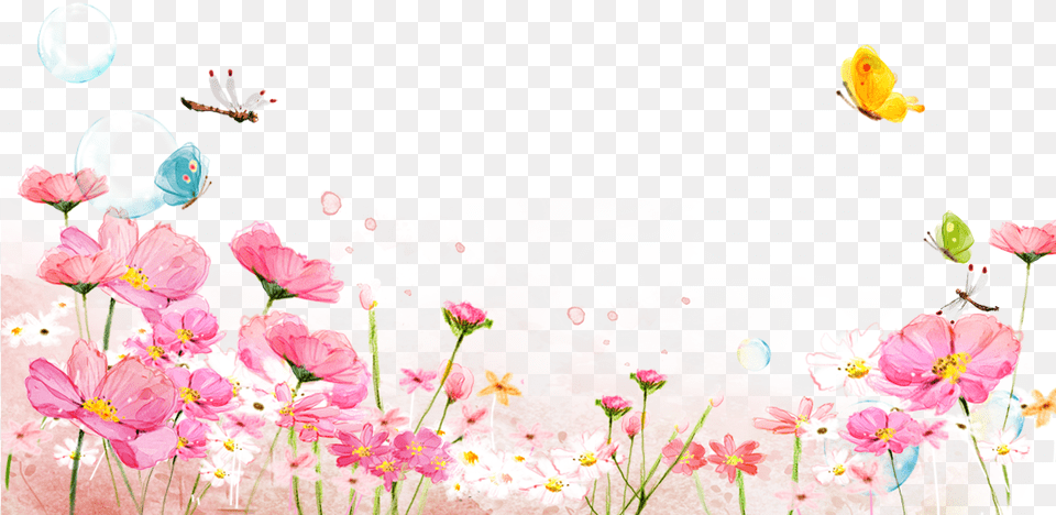 Floral Designs Free Watercolor Painting Flowers Background, Flower, Petal, Plant, Art Png Image