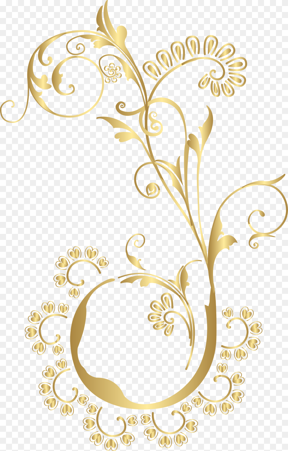 Floral Element Clip Art Gold Floral, Floral Design, Graphics, Pattern Png