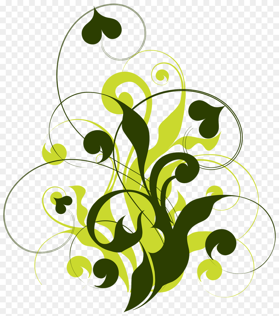 Floral Flourish 4 Clipart, Art, Floral Design, Graphics, Green Free Png Download