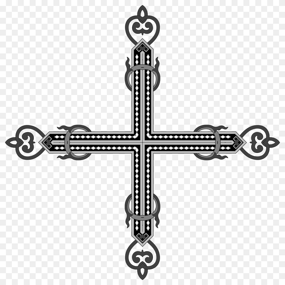 Floral Flourish Cross 4 Clipart, Symbol, Dynamite, Weapon Free Png Download