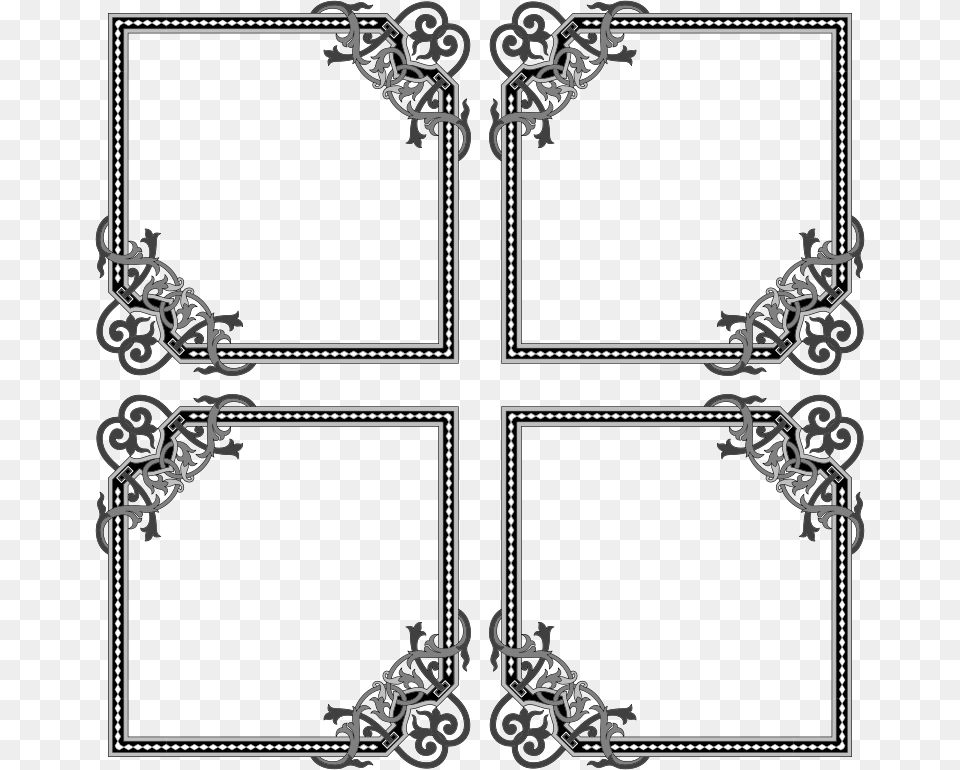 Floral Flourish Frame Interpolated, Cross, Symbol Free Png