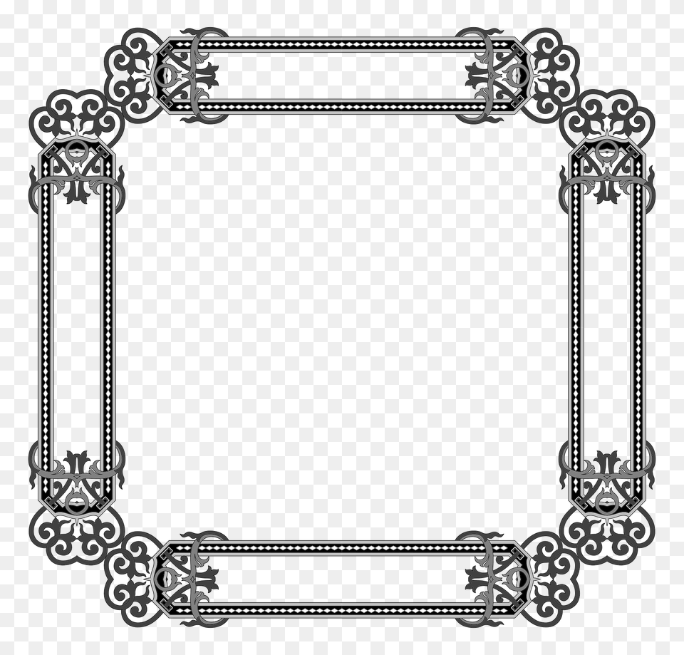 Floral Flourish Frame Interpolated Clipart, Home Decor, Pattern, Rug Png Image