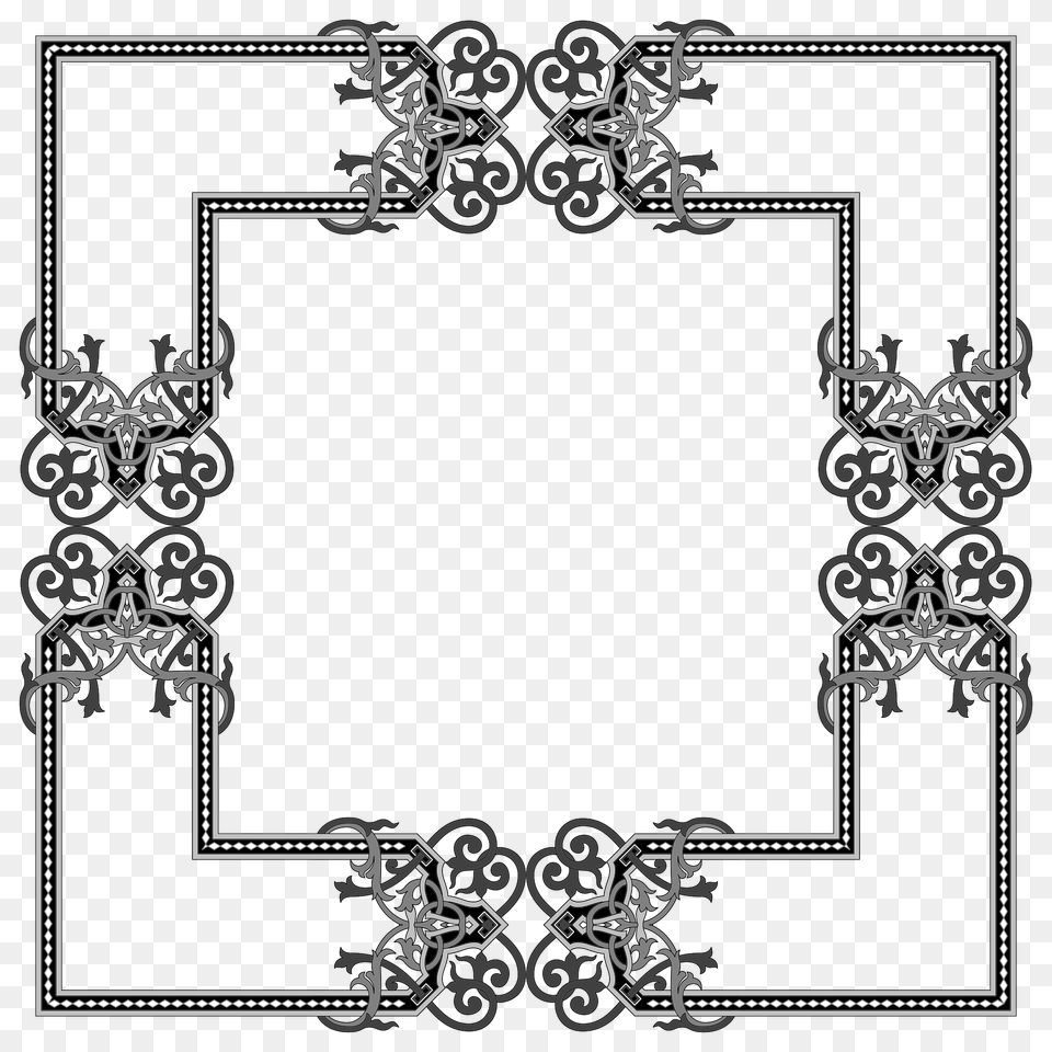 Floral Flourish Frame Interpolated Clipart, Home Decor, Pattern, Rug Png