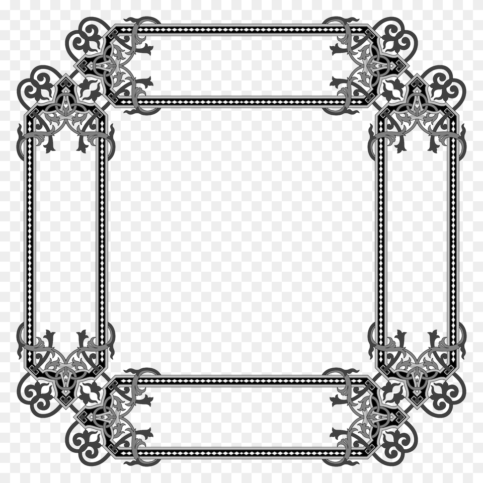 Floral Flourish Frame Interpolated Clipart Free Png Download