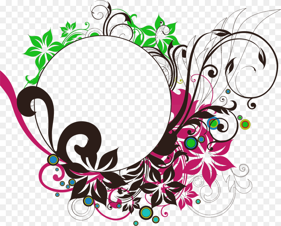 Floral Flourish Round Frame Clipart, Art, Floral Design, Graphics, Pattern Free Png