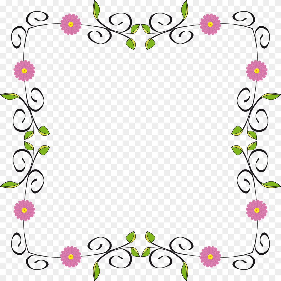 Floral Flower Flourish Border Image Clip Art Border Flowers, Floral Design, Graphics, Pattern, Blackboard Free Png Download