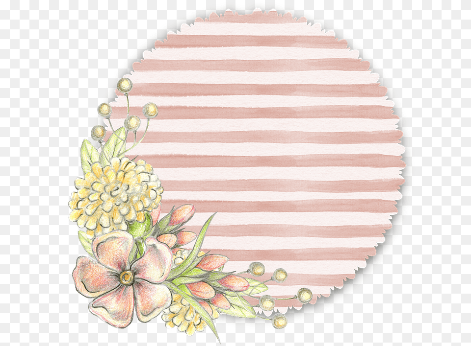 Floral Flower Pink Tag Soft Pastel Stripe Blue Floral Tags, Art, Floral Design, Graphics, Home Decor Png