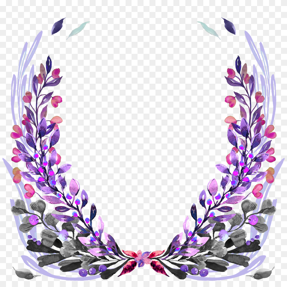 Floral Flowers Wreath Floralwreath, Purple, Necklace, Jewelry, Accessories Free Transparent Png