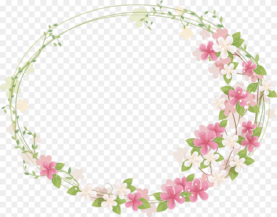 Floral Frame, Oval, Plant, Flower, Flower Arrangement Png