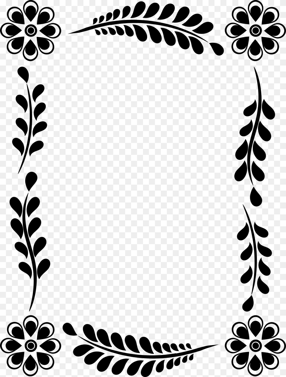 Floral Frame 19 Clip Arts Portable Network Graphics, Gray Free Png