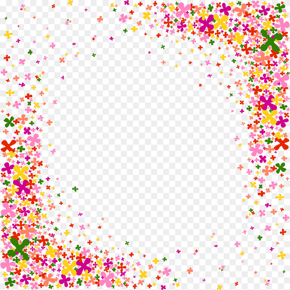 Floral Frame, Paper, Confetti Png Image