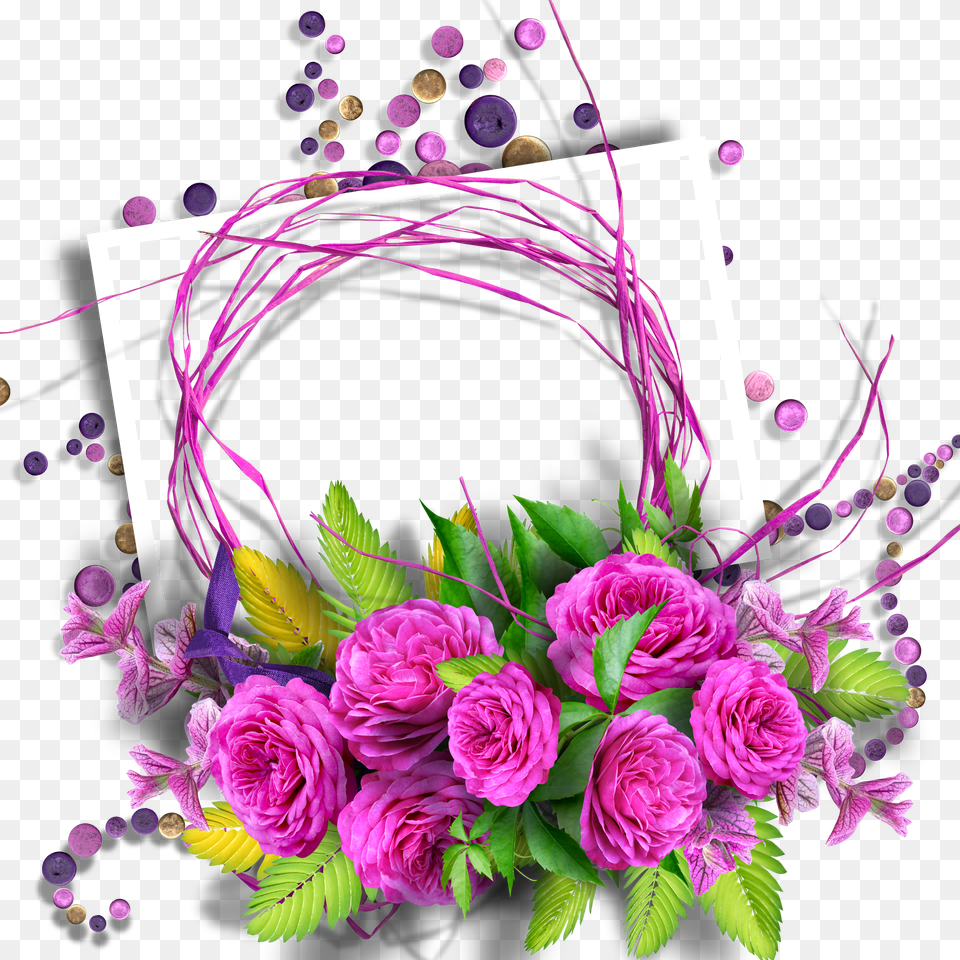 Floral Frame, Gray Free Transparent Png