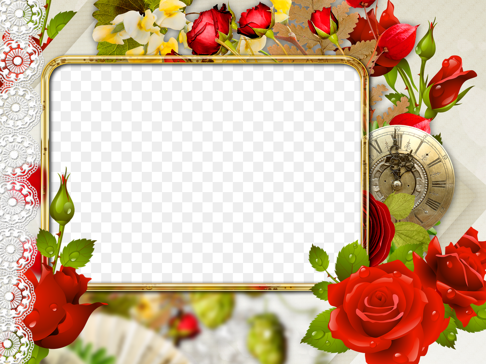 Floral Frame, Rose, Plant, Flower, Petal Free Png Download