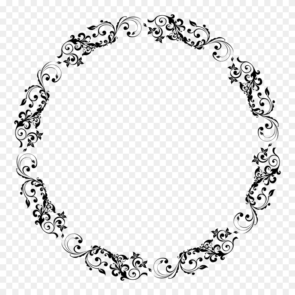 Floral Frame, Gray Png Image