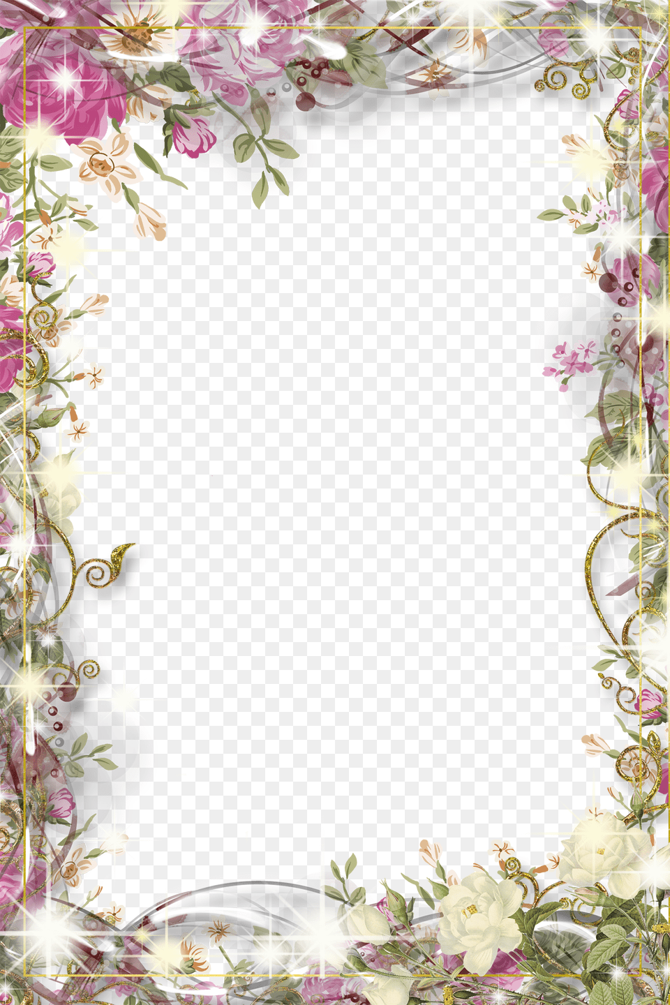 Floral Frame, Art, Collage, Floral Design, Graphics Png