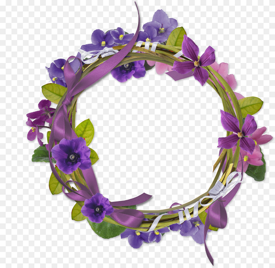 Floral Frame, Purple, Flower, Plant, Accessories Png