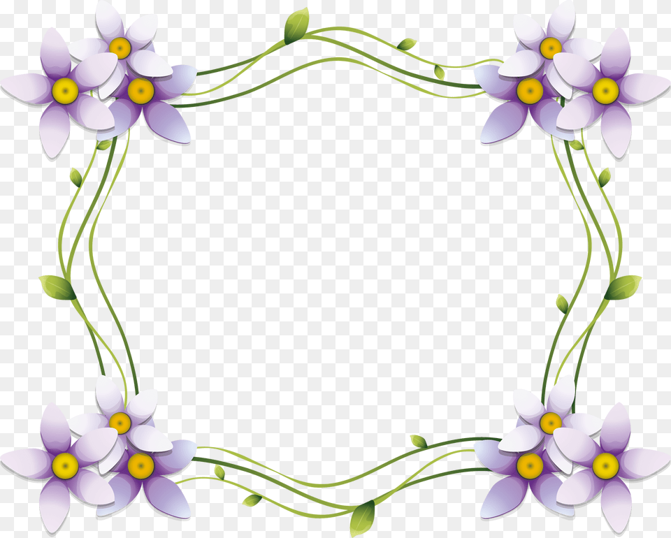 Floral Frame, Anemone, Art, Floral Design, Flower Free Png