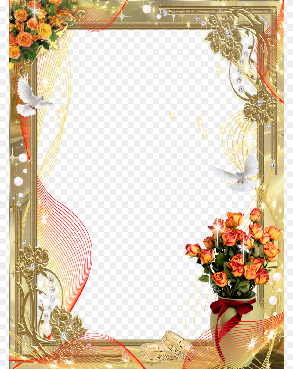 Floral Frame, Rose, Plant, Pattern, Graphics Free Transparent Png