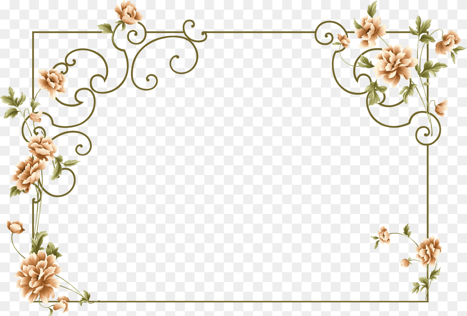 Floral Frame Border Elegant Flower, Art, Floral Design, Graphics, Home Decor Free Transparent Png