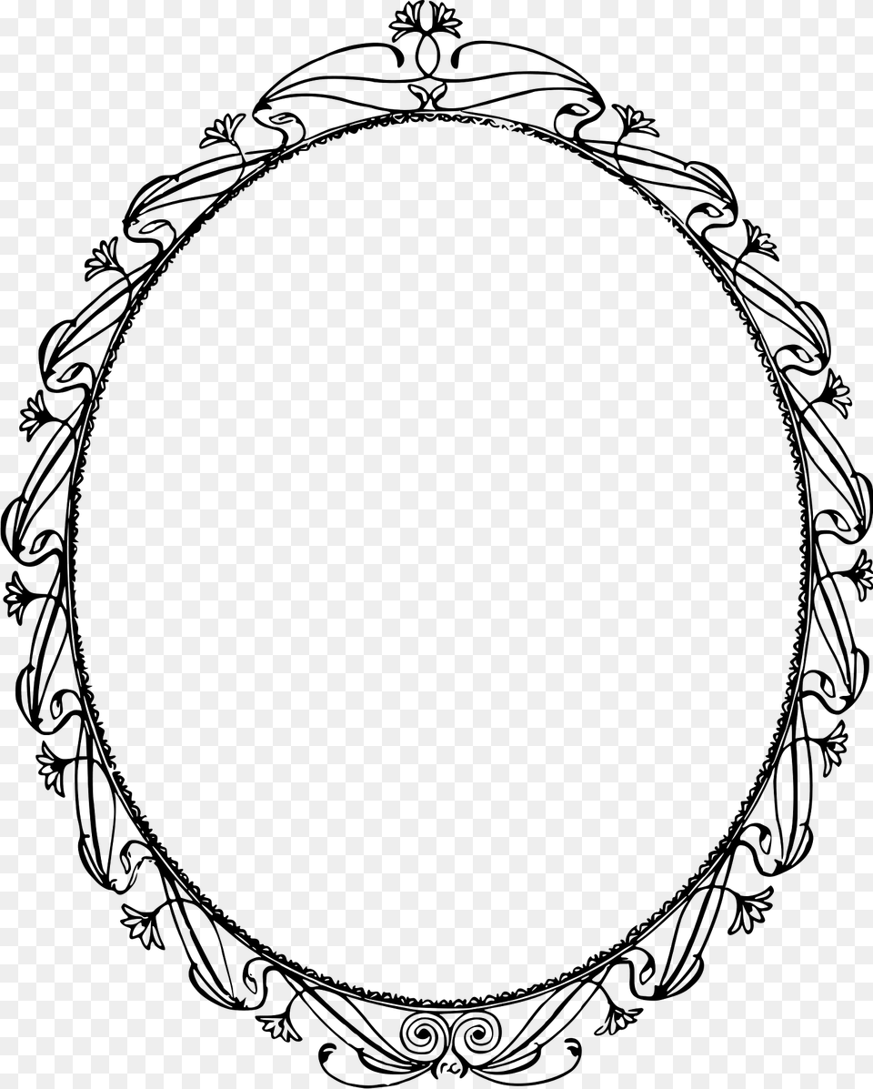 Floral Frame Clipart, Oval Png Image