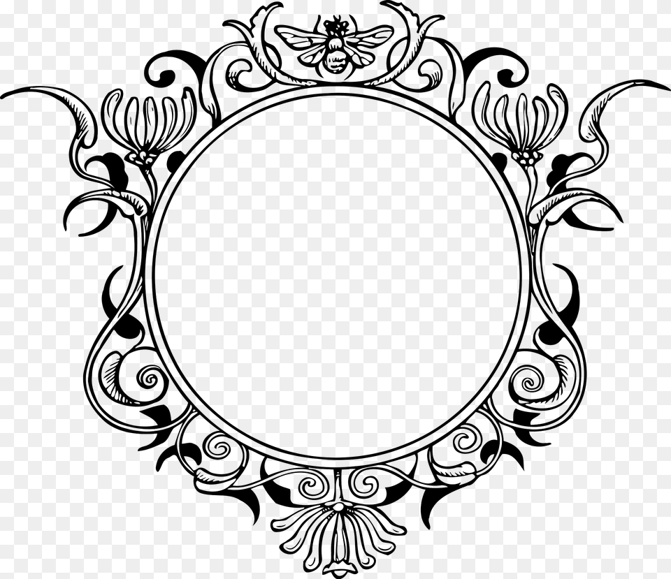 Floral Frame Clipart, Oval Png Image