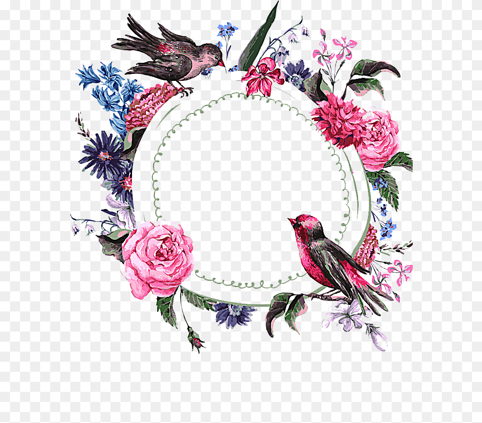 Floral Frame Flower And Bird Border, Art, Pattern, Floral Design, Graphics Free Transparent Png
