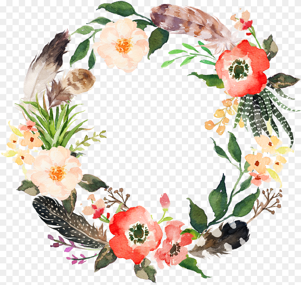 Floral Frame Flower Wreath Watercolor, Rose, Plant, Graphics, Art Free Transparent Png