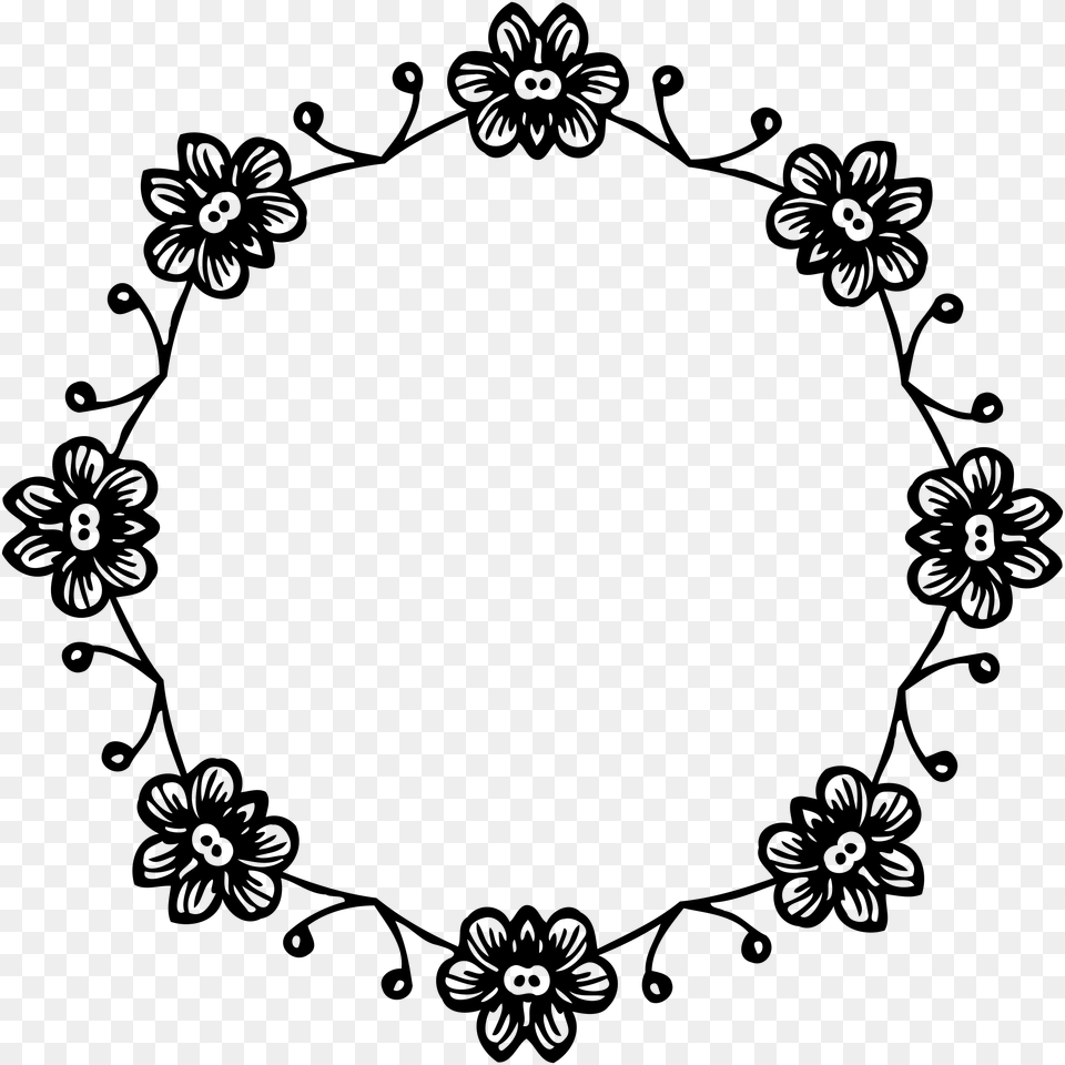 Floral Frame Icons, Gray Png