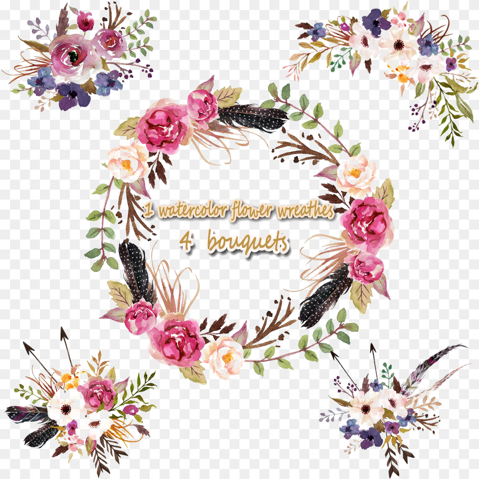 Floral Frame Photo Watercolor Flower Arrangement, Art, Floral Design, Graphics, Pattern Png Image