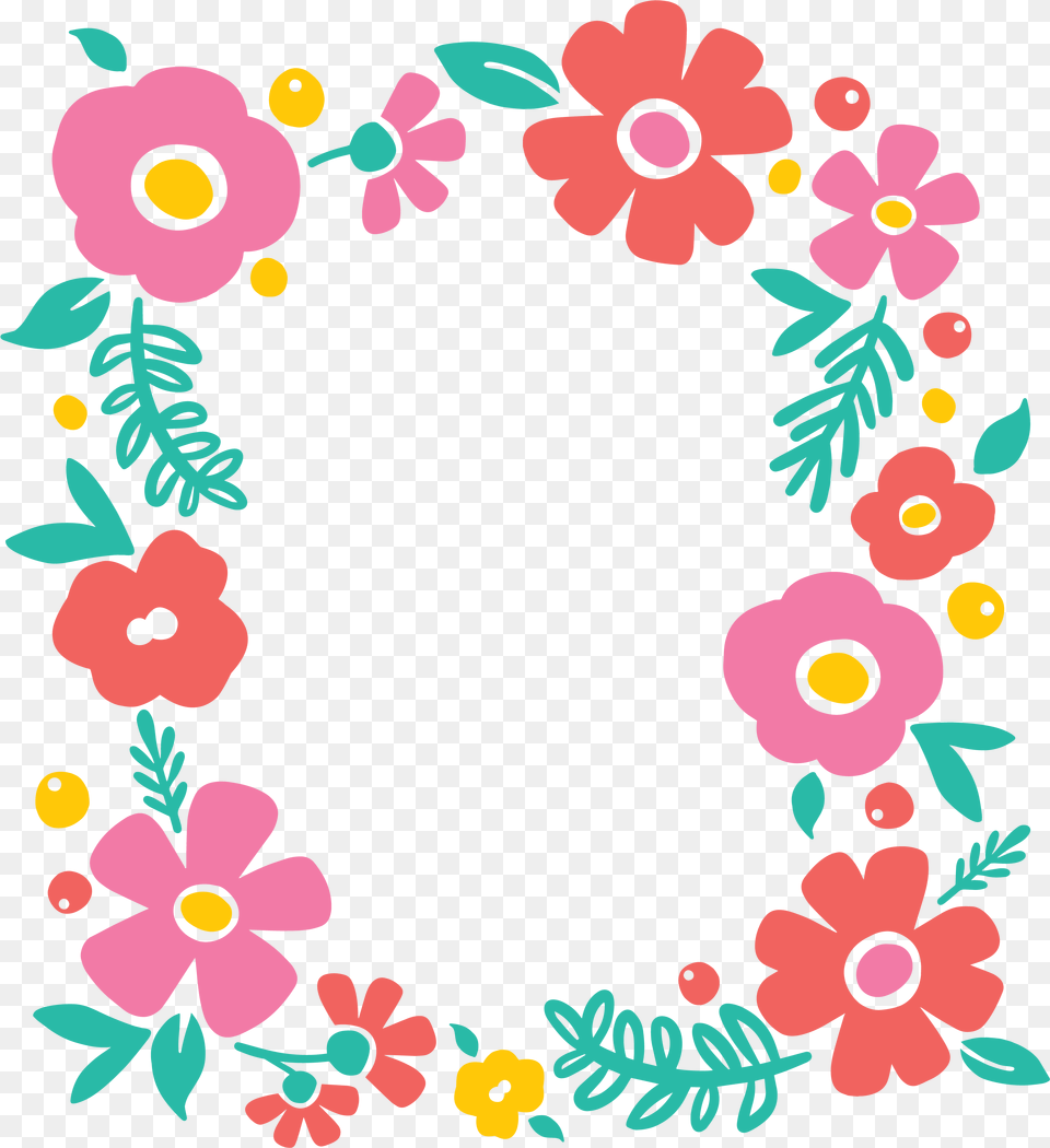 Floral Frame Transparent All Frame Flower Border Clipart, Graphics, Art, Pattern, Floral Design Png Image