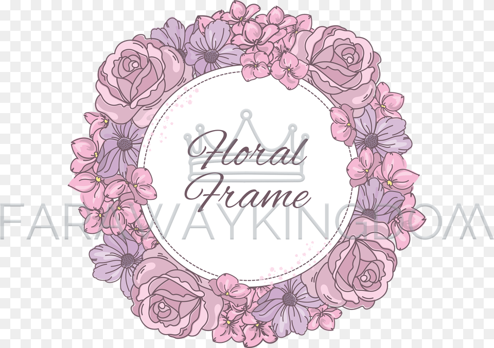 Floral Frame Wedding Cartoon Wreath Vector Illustration Set Design, Flower, Plant, Birthday Cake, Cake Free Transparent Png