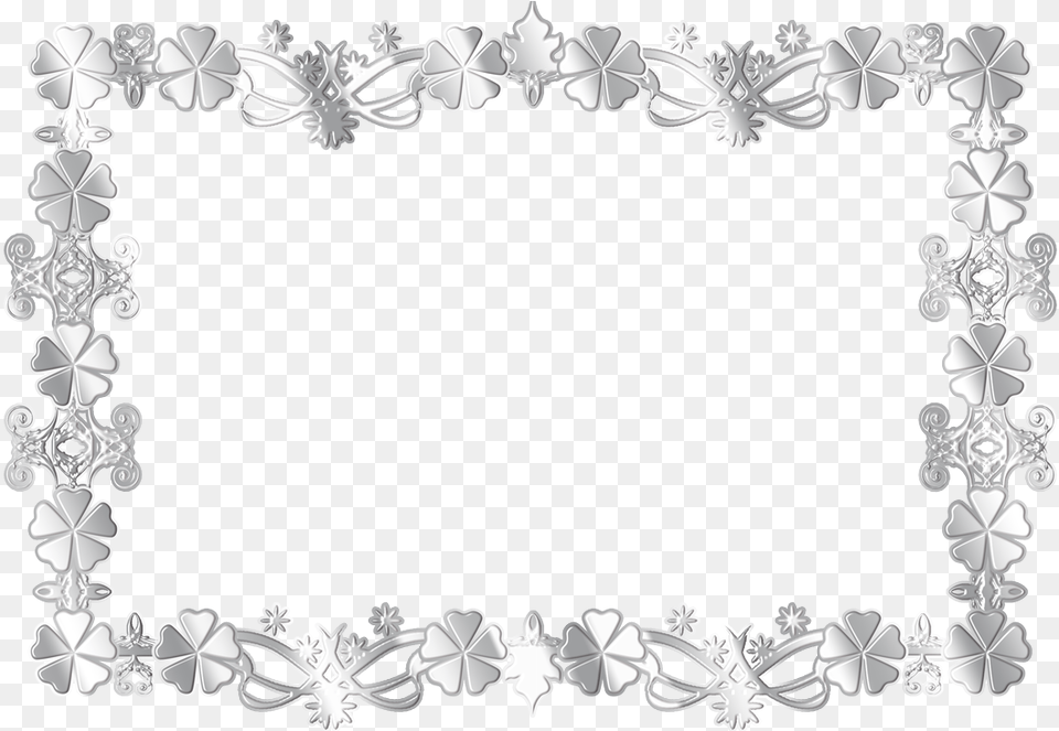 Floral Frame White Flower Border, Lace Free Png Download