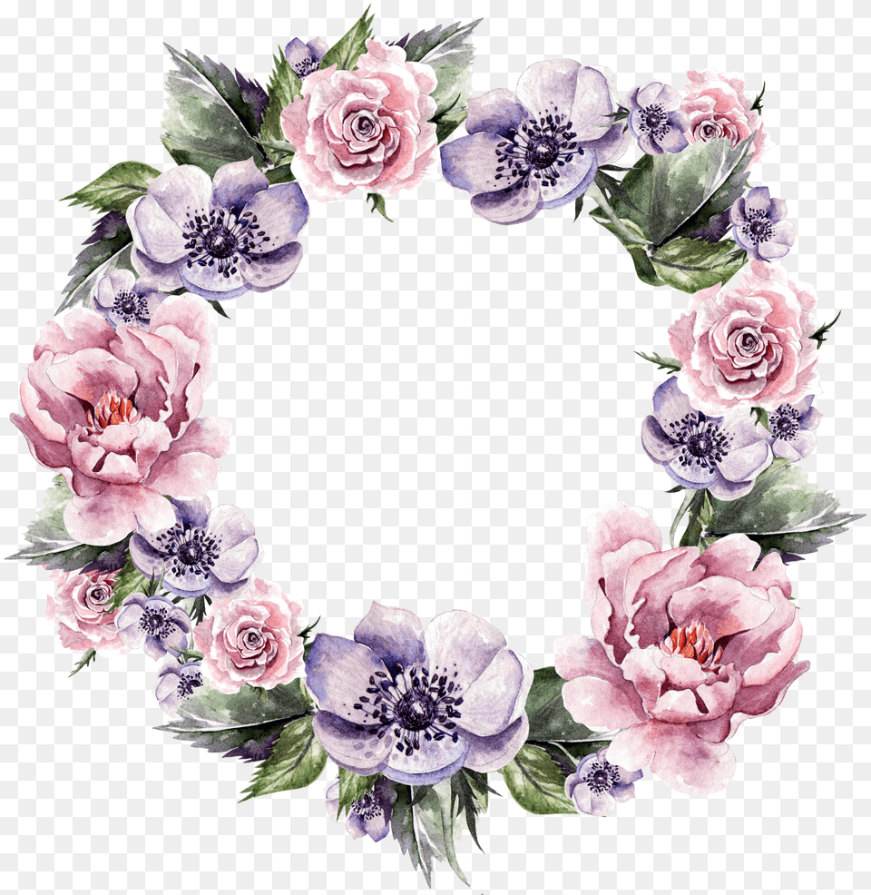 Floral Garland Background Flower Wreath Png