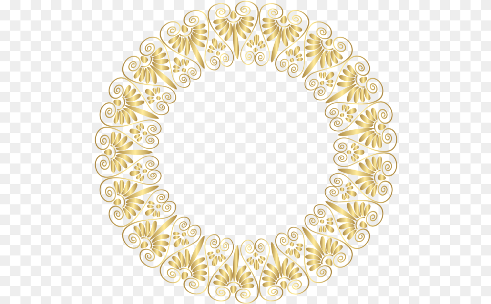 Floral Gold Golden Circle Frame Border Circleframe Deco Fundo Para Convite Dourado, Art, Floral Design, Graphics, Pattern Free Png