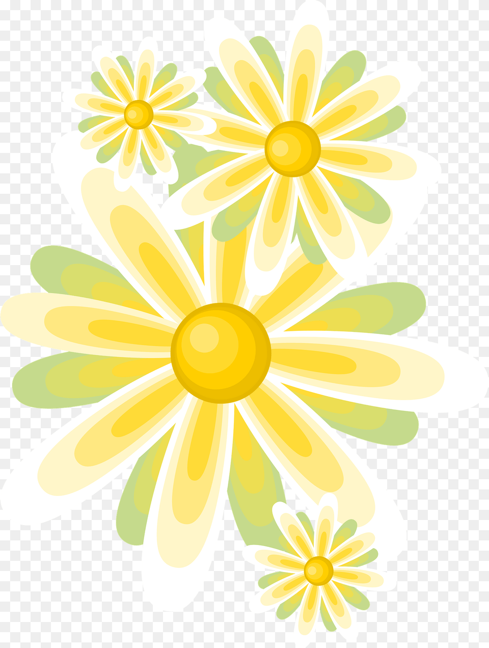 Floral Green Clipart, Daisy, Flower, Plant, Art Free Png Download