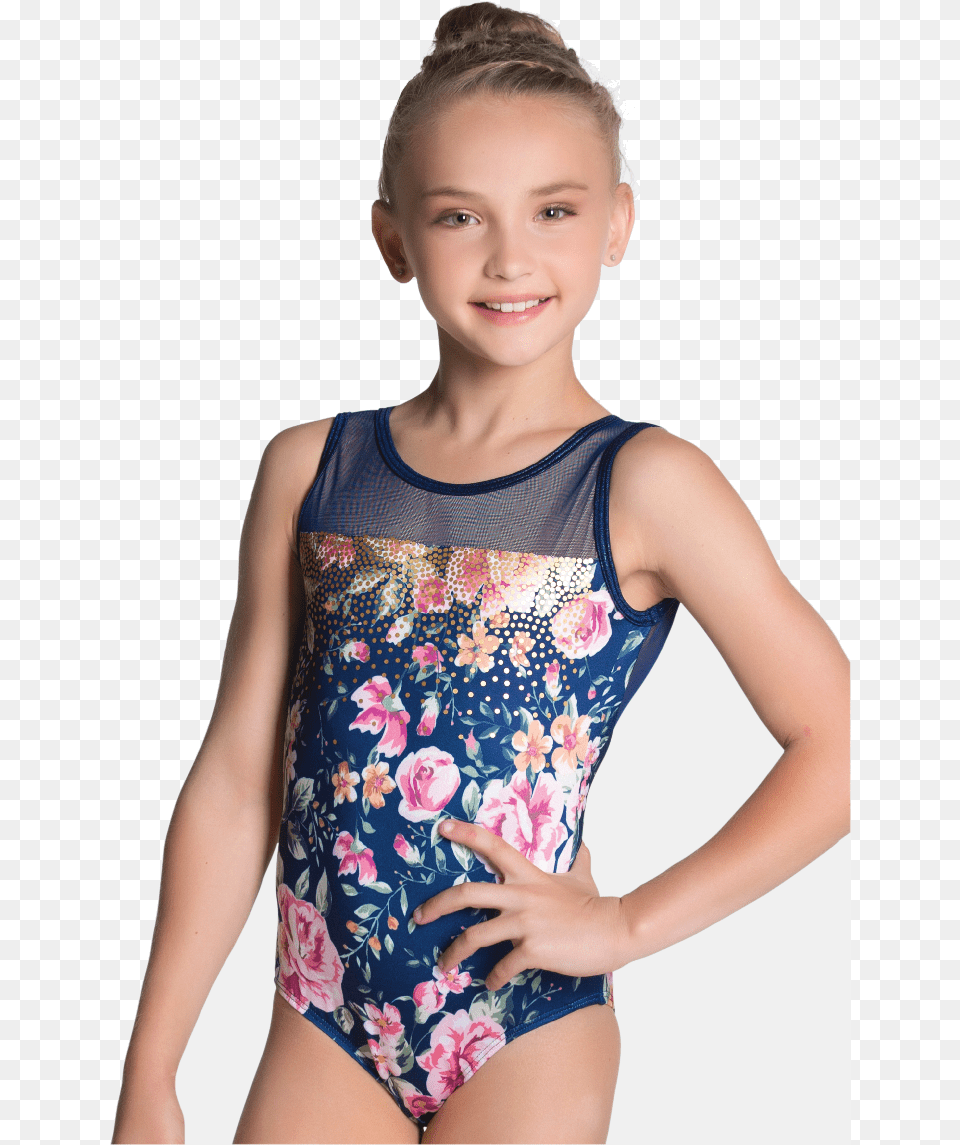 Floral Grove Leotard Maillot, Clothing, Swimwear, Child, Female Free Png