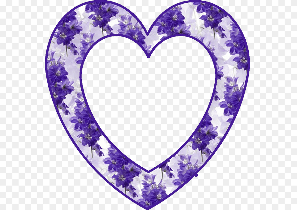 Floral Heart Purple Hearts Heart Frame Diy Craft Heart, Flower, Plant Free Png