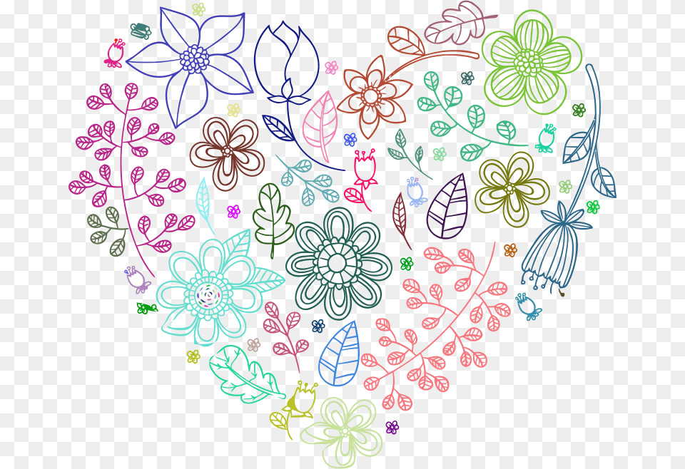 Floral Heart Background, Art, Graphics, Pattern, Embroidery Free Transparent Png