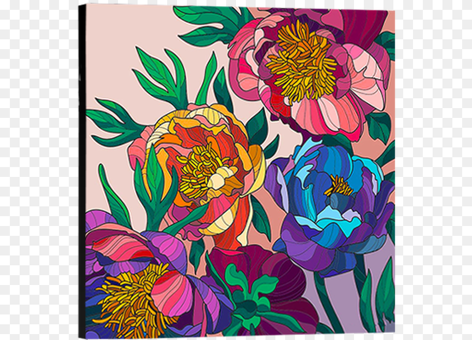 Floral Lines Canvas Art Art, Floral Design, Graphics, Pattern, Dahlia Free Transparent Png