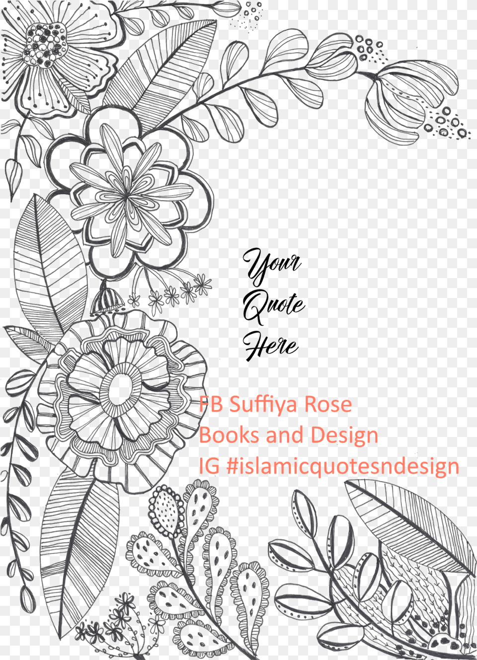 Floral Lines Illustration By Suffiya Rose Books And Line Art, Pattern, Lace, Floral Design, Graphics Free Png