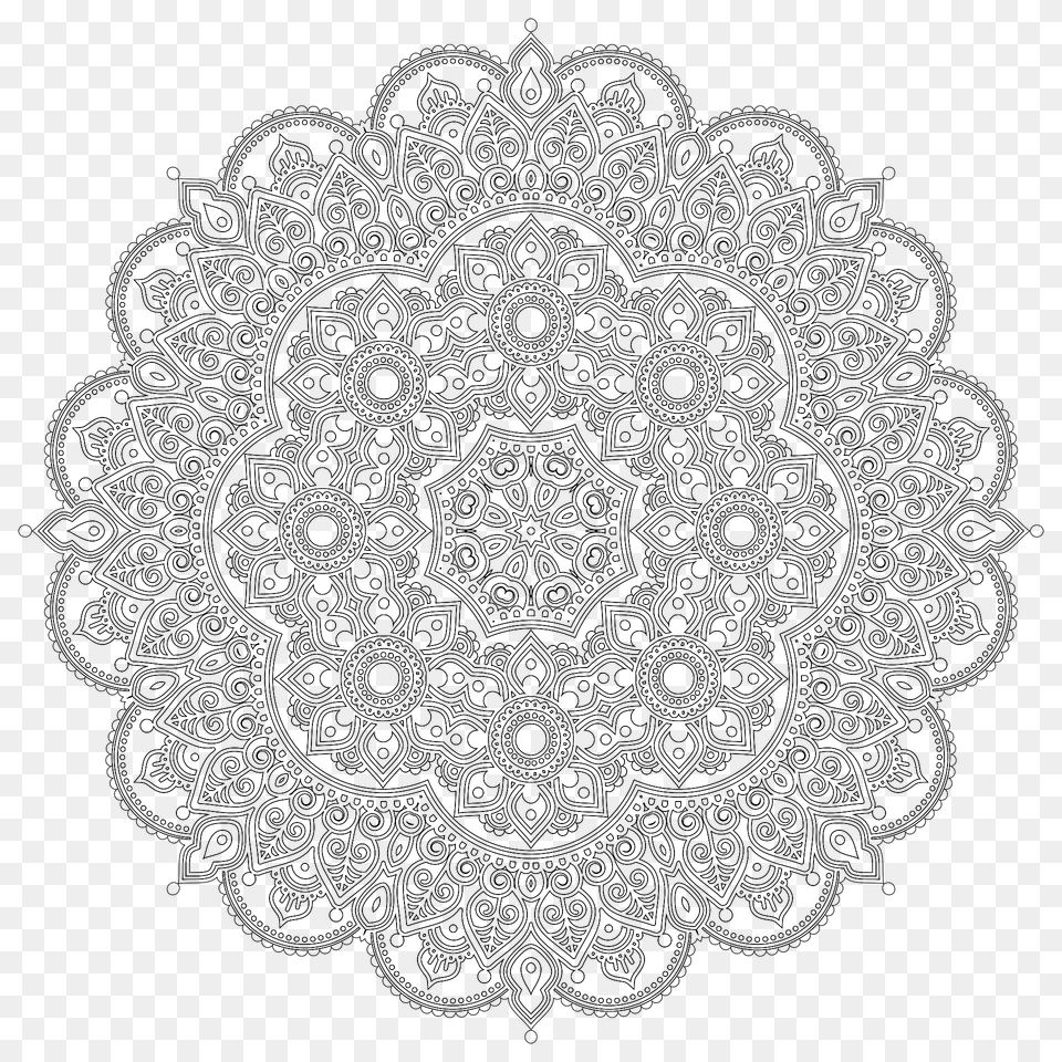 Floral Mandala Line Art Clipart, Home Decor, Pattern, Lace Free Png