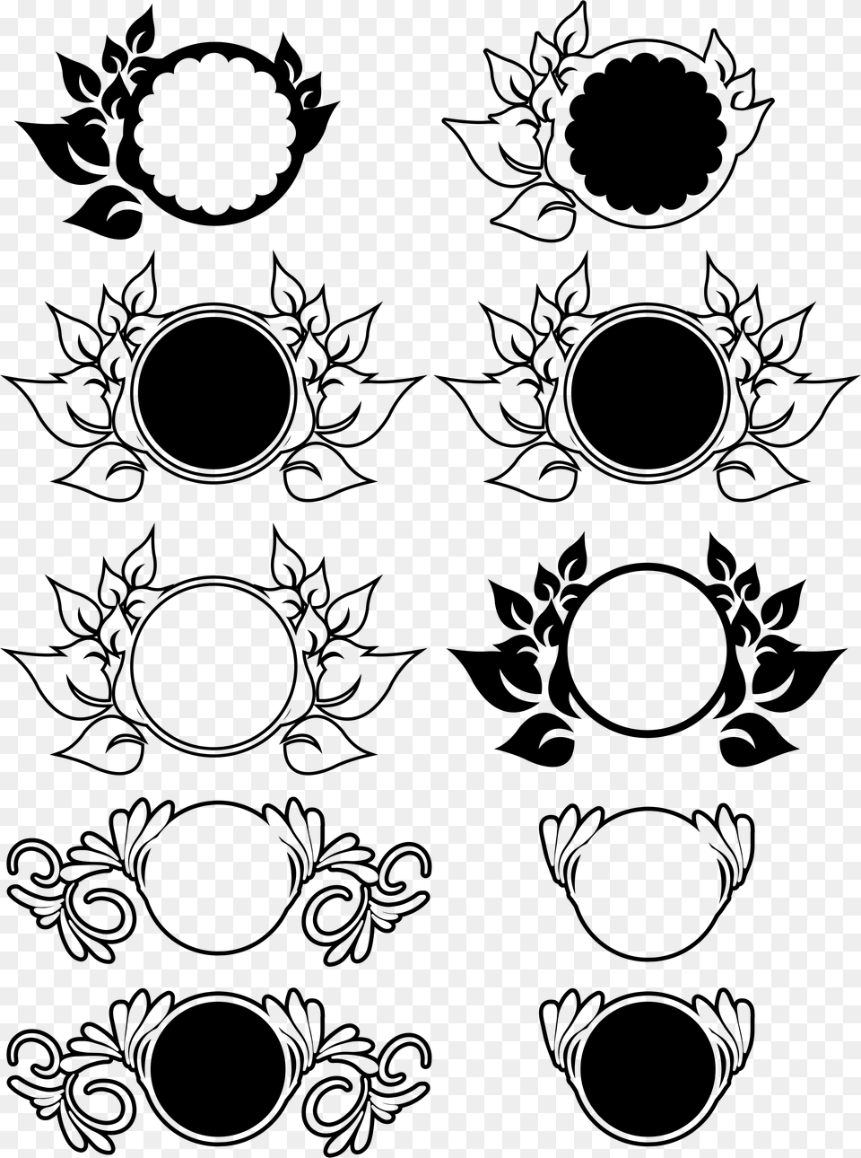 Floral Monograms Bundle Svg Dxf Jpg Dwg Juletiketter, Pattern, Art, Floral Design, Graphics Free Transparent Png