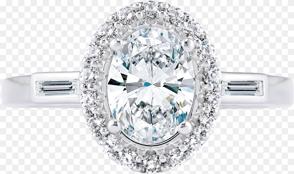 Floral Oval Halo Diamond Ring, Accessories, Gemstone, Jewelry, Platinum Free Png Download