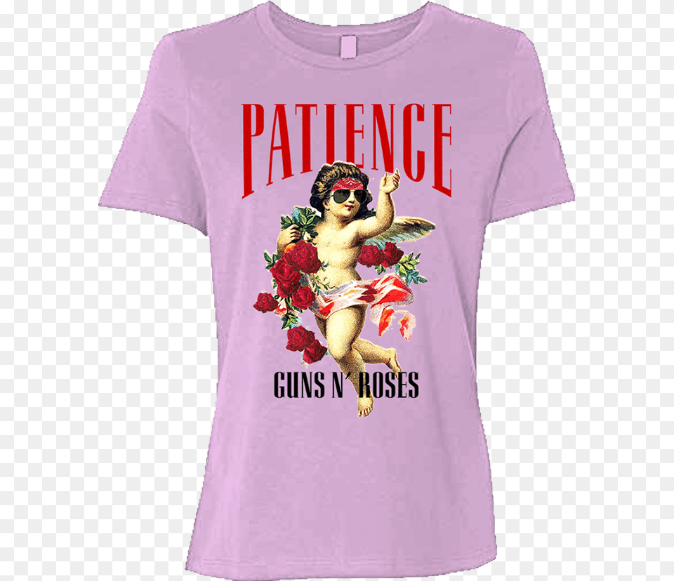Floral Patience Ladies T Guns And Roses Baby Clothes, T-shirt, Clothing, Person, Flower Png