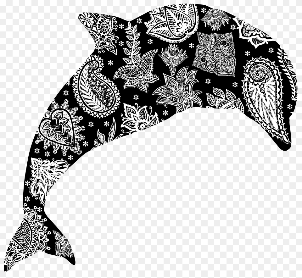 Floral Pattern Dolphin White Clipart, Accessories, Bandana, Headband, Paisley Free Png Download