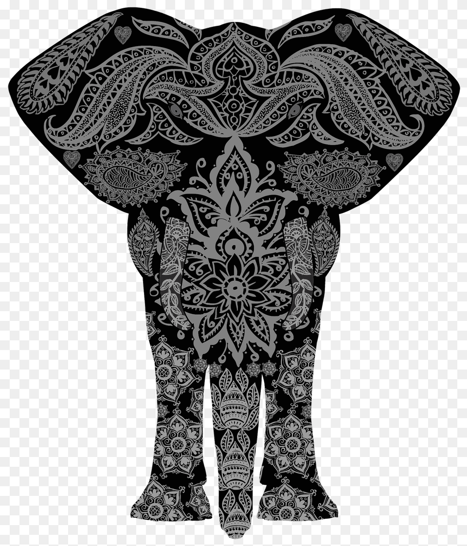 Floral Pattern Elephant Clipart, Art, Animal, Fish, Sea Life Png Image
