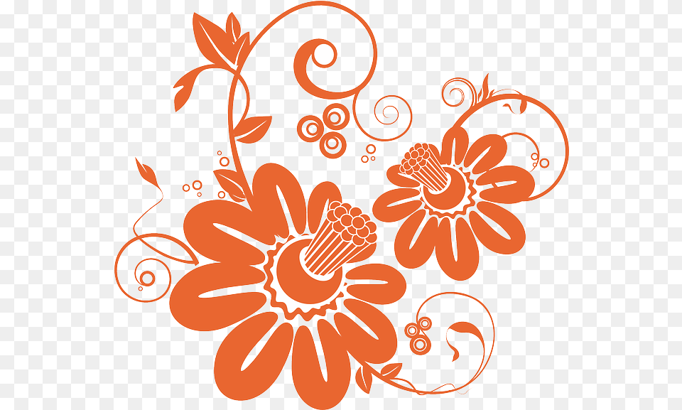 Floral Pattern Orange Flower Vector, Art, Floral Design, Graphics, Dynamite Png