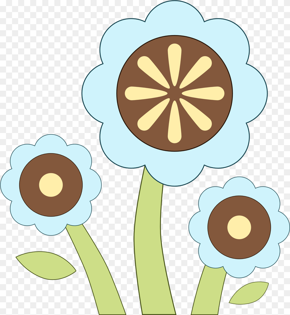 Floral Pattern With Blue Flowers Hubcap, Daisy, Flower, Plant, Art Free Png Download